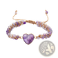 Handmade Woven Heart Stone Pendant Bracelet