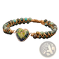 Handmade Woven Heart Stone Pendant Bracelet