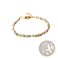 Handwoven Rainbow Shell Beaded Bracelet with Gold Clasp