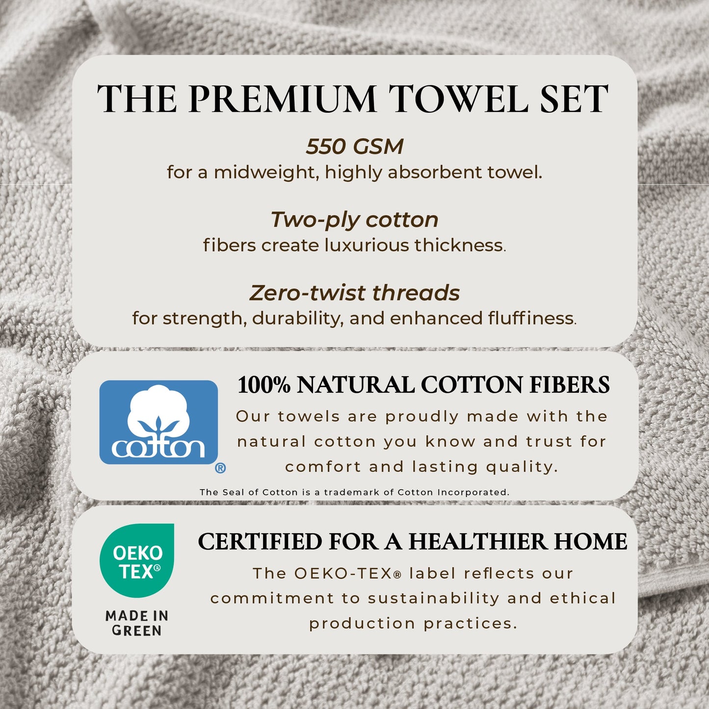 Cotton Textured Bath Towel Set - Acacia Collection