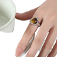 Heart Shaped Natural Stone Titanium Steel Signet Ring