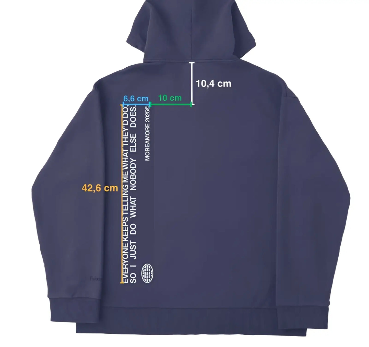 Heavyweight off Shoulder Graphic Cotton Blend Hoodie
