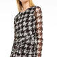 INC International Concepts Women's Petite Printed Sheer-Sleeve Top White Size Petite