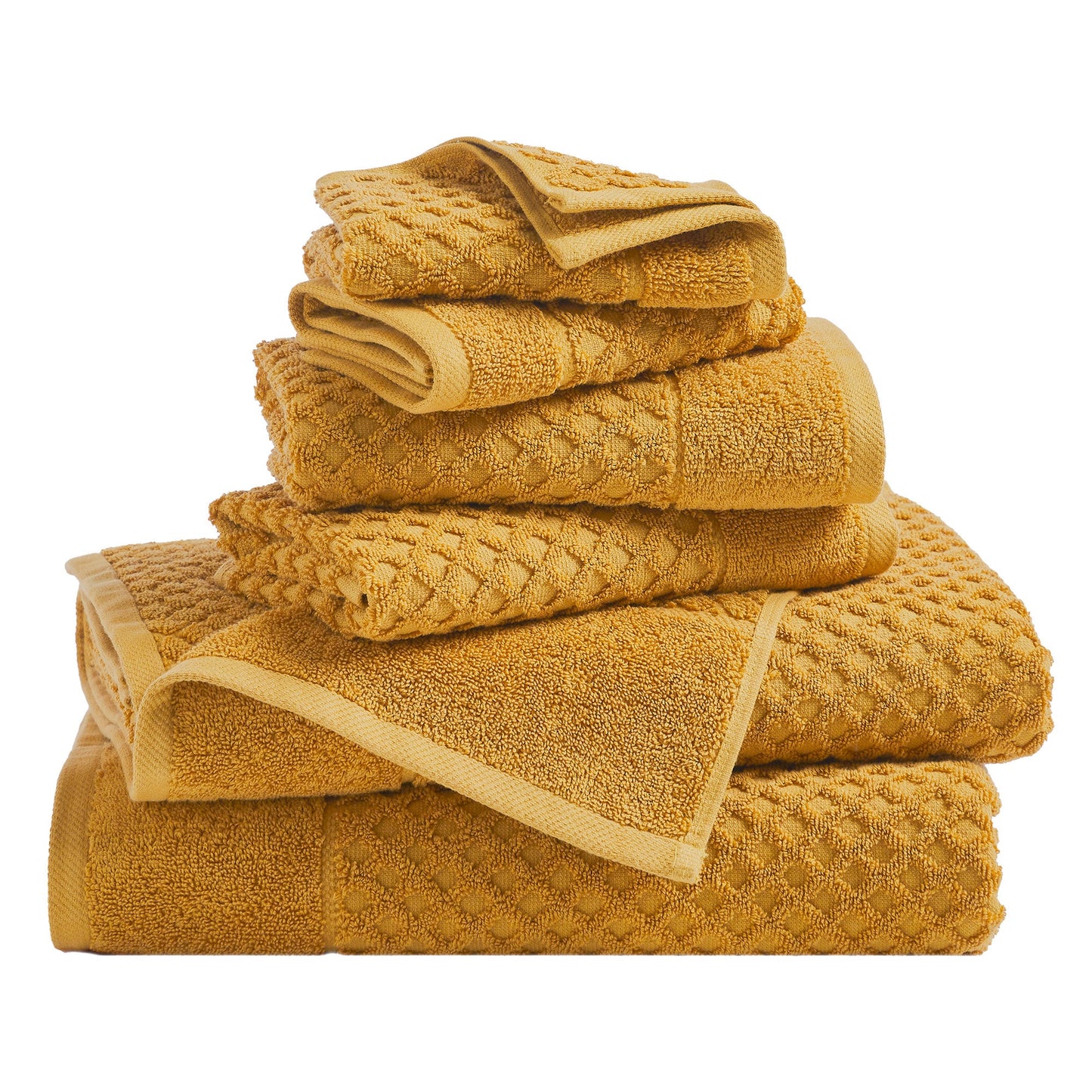 Cotton Diamond Waffle Weave Bath Towel Set - Grayson Collection