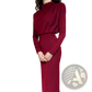 High Neck Structured Long Sleeve Maxi Dress