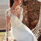 Lace Long Sleeve A-line Tulle Wedding Gown