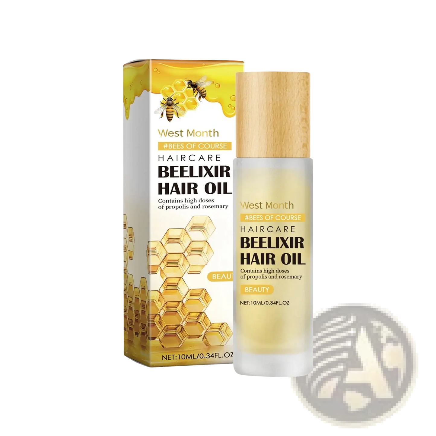 Honey Rosemary Hair Oil Beelixir Glass Bottle 30ml