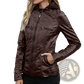 Hooded Leather Jacket Two-piece Detachable Slim Fit