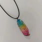 Rainbow Tree of Life Crystal Pillar Pendant Necklace
