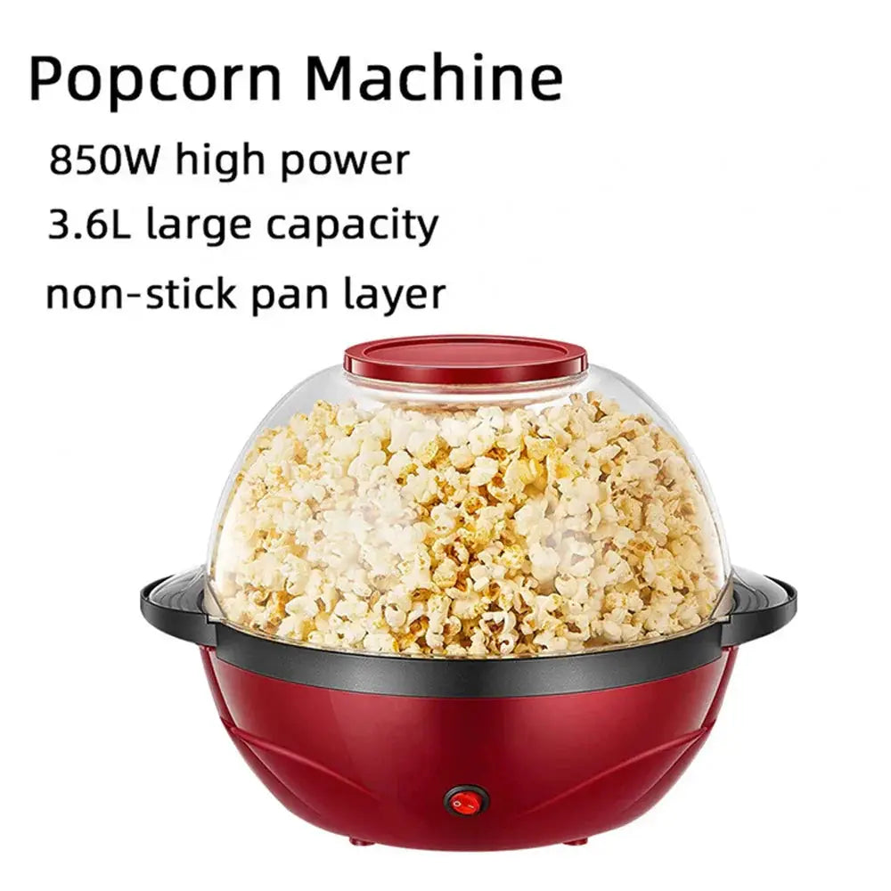 850w Electric Dome Popcorn Maker with Clear Lid
