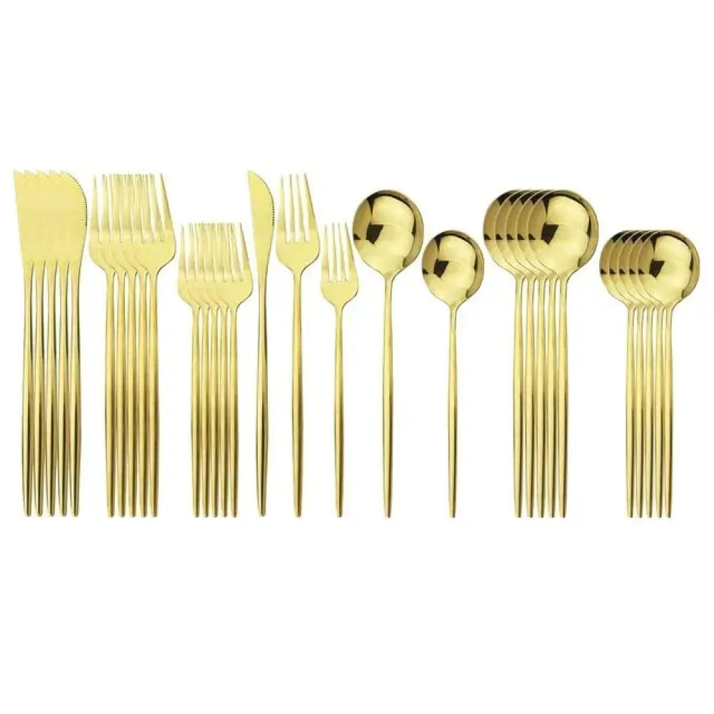Modern Matte Blue Stainless Steel Cutlery Set