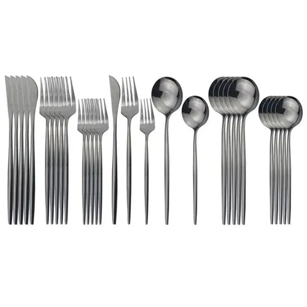 Modern Matte Blue Stainless Steel Cutlery Set