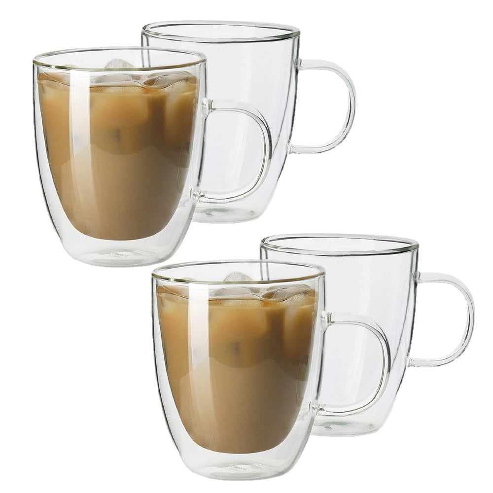 Homvare Glass Coffee Mug, Tea Cup for Office and Home Suitable for Both Hot and Cold Beverage