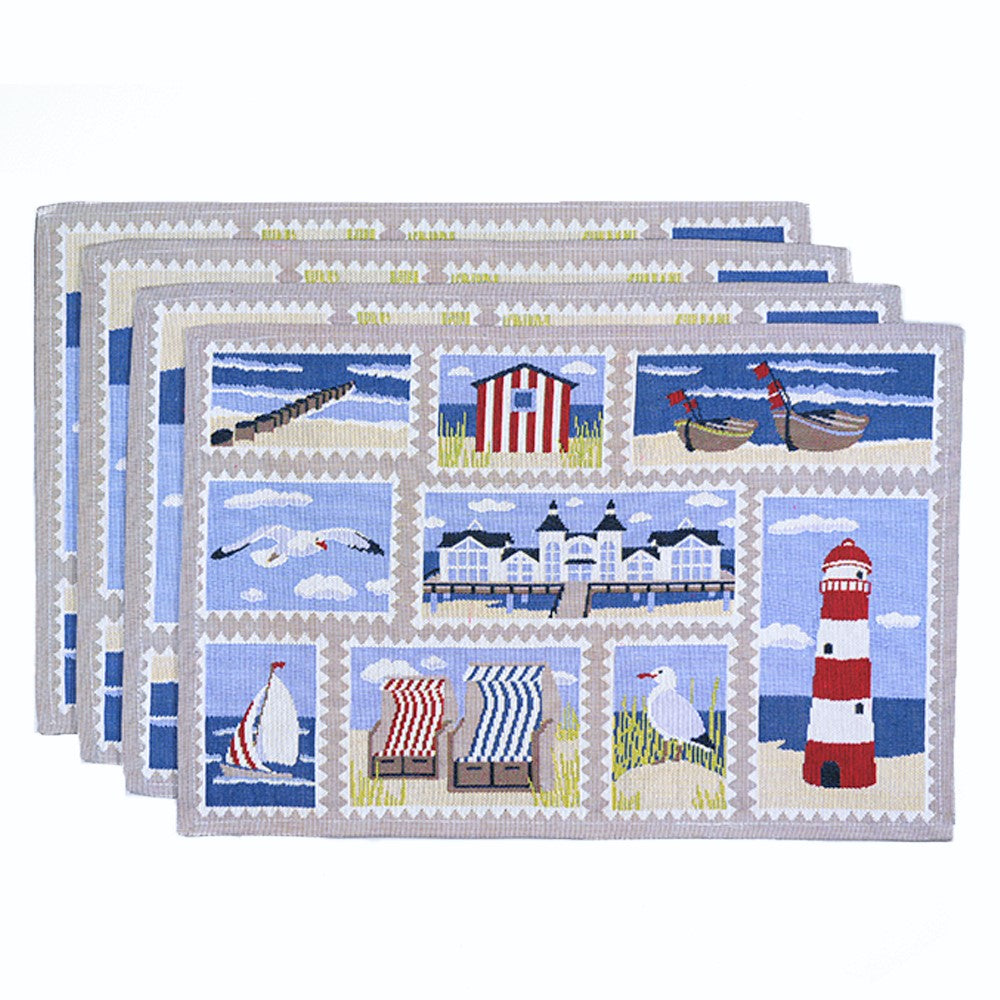 Homvare Table Placemats, Holiday Dinner, Parties, Home Décor, Woven Tapestry 13”X19”-Set of 4