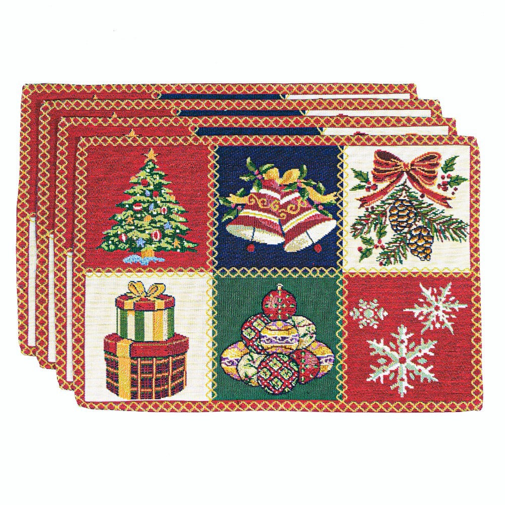 Homvare Table Placemats, Holiday Dinner, Parties, Home Décor, Woven Tapestry 13”X19”-Set of 4