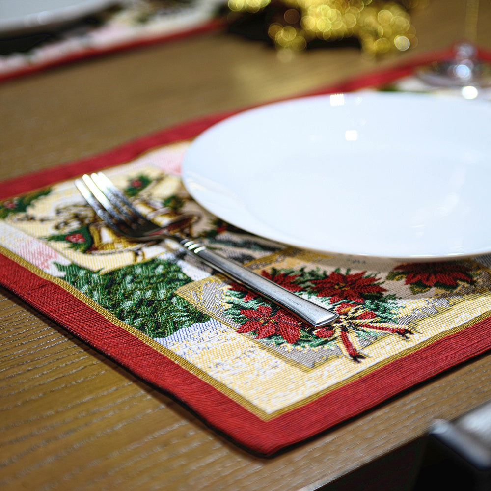 Homvare Table Placemats, Holiday Dinner, Parties, Home Décor, Woven Tapestry 13”X19”-Set of 4