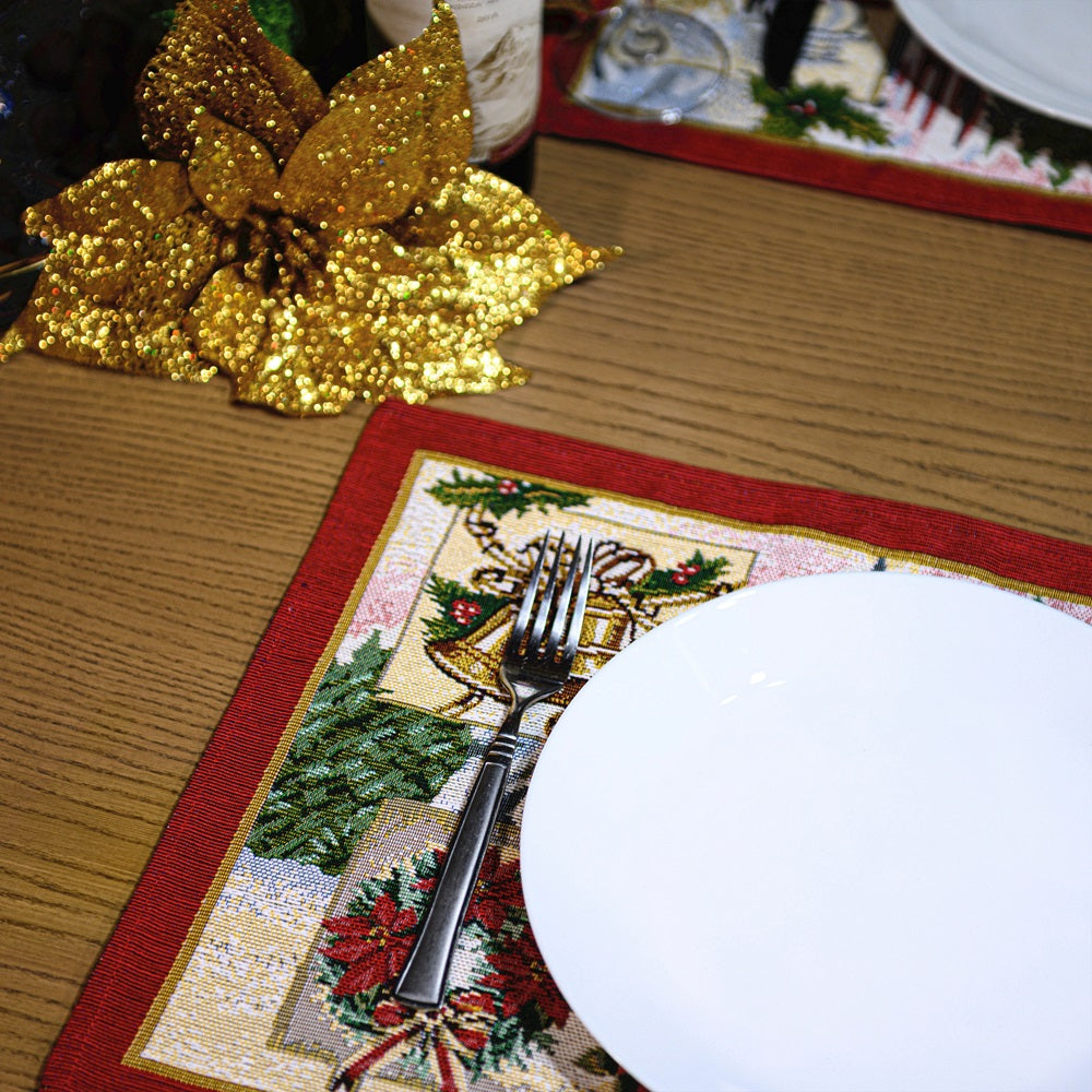 Homvare Table Placemats, Holiday Dinner, Parties, Home Décor, Woven Tapestry 13”X19”-Set of 4