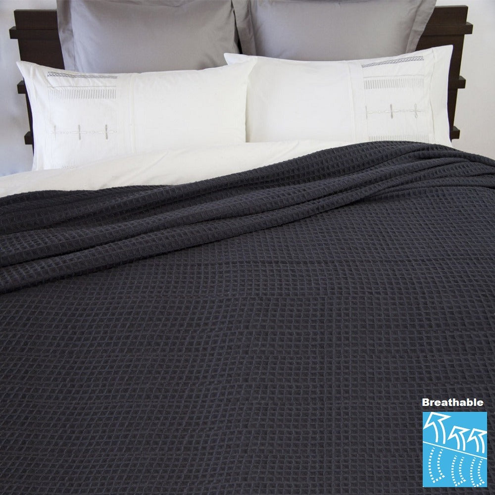 Homvare Super Soft  Cotton Basket Weave Blanket/Throw 90" x 90"