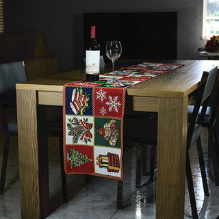 Homvare Christmas Table Full Length Runner for Holiday Dinner, Parties, Woven Tapestry 13”x72” - Scenery