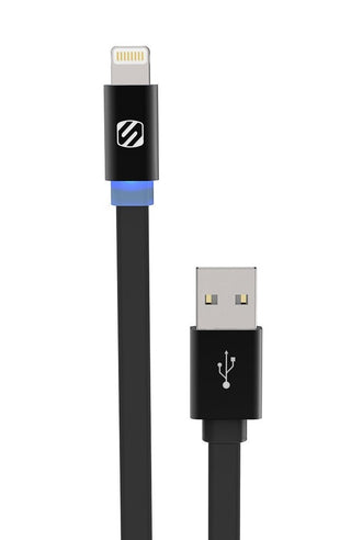 SCOSCHE FlatOut LED 3' Charge & Sync Cable with LED Indicator for Lightning devices