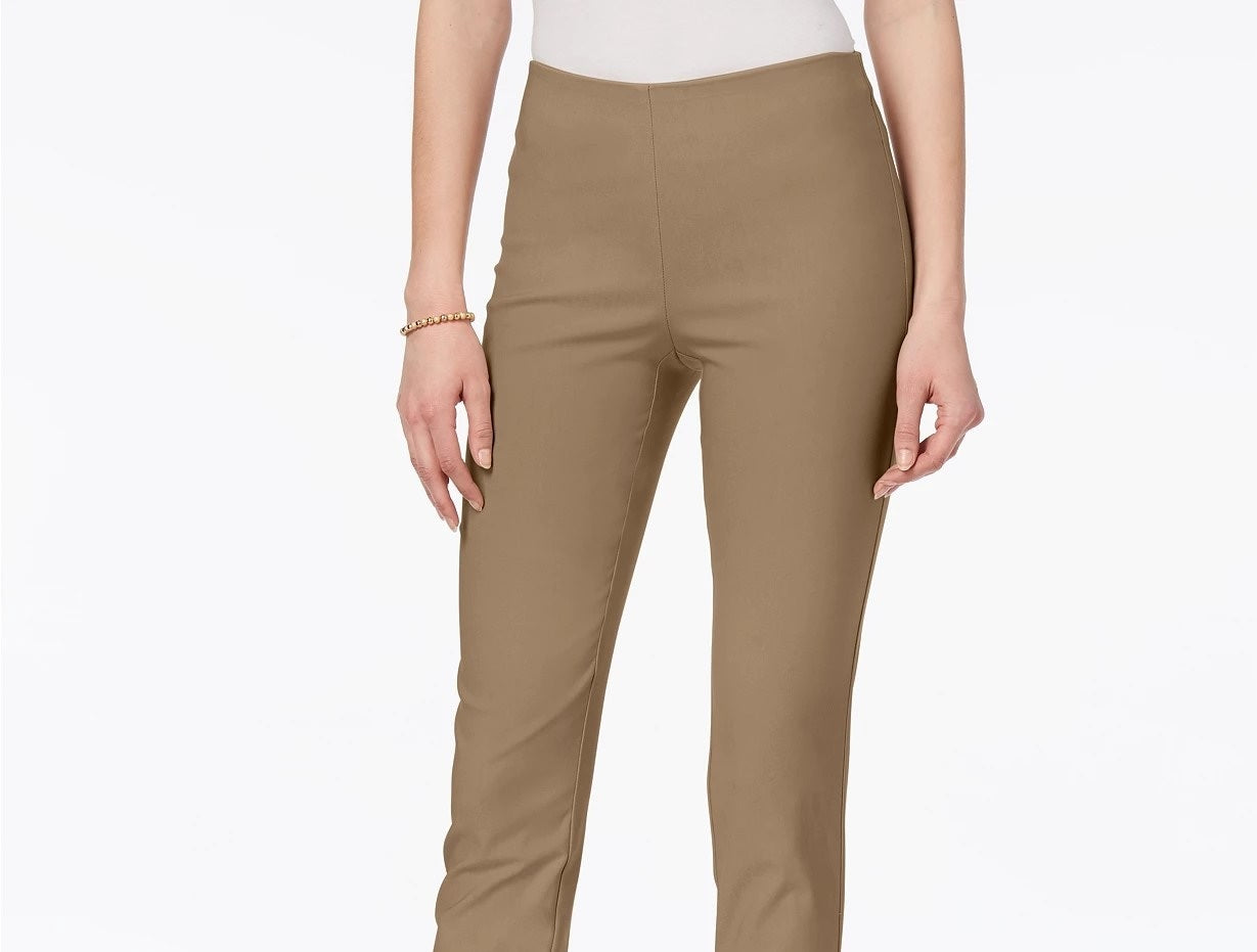 Charter Club Women's Chelsea Tummy Control Skinny-Leg Ankle Pants Honey Size 10