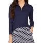 Charter Club Women's Half Zip Top Blue Size Small