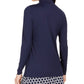 Charter Club Women's Half Zip Top Blue Size Small