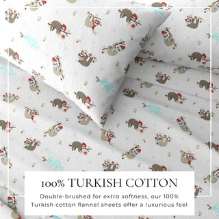 4-Piece Turkish Cotton Christmas Flannel Sheet - Whittaker Collection