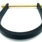 Homvare Unisex Steel Bar U Shape Leather Cuff Bracelet Black/Gold