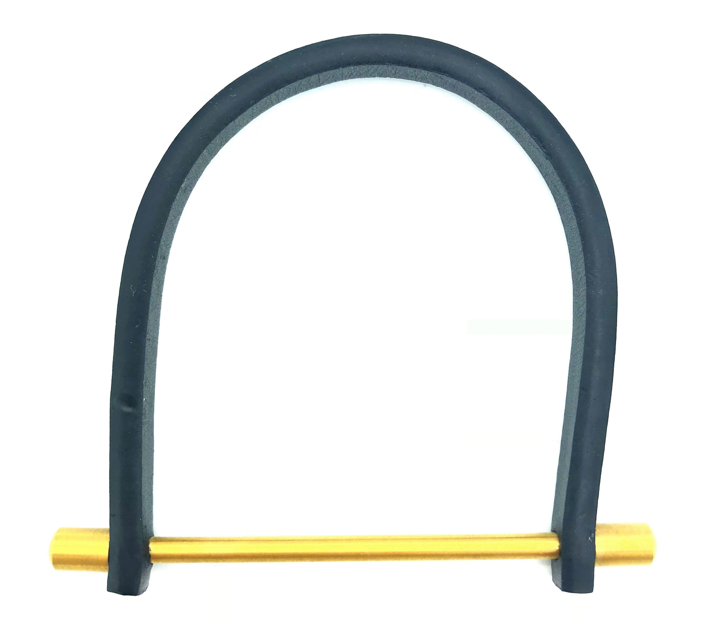 Homvare Unisex Steel Bar U Shape Leather Cuff Bracelet Black/Gold