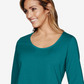 Karen Scott Women's Plus Size Cotton Scoop-Neck Top Teal Size XX-Large
