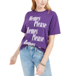 Freeze 24-7 Juniors' Graphic-Print Cotton T-Shirt Purple Size Medium
