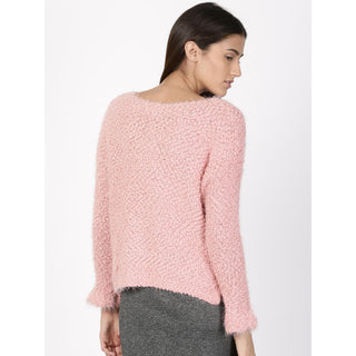 Hippie Rose Juniors' Textured High-Low Sweater Pink Size Medium