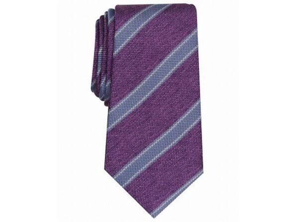 Tasso Elba Men's Stripe Silk Tie  Purple Size Regular