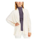 Anne Klein Women's Oversized Open Front Poncho Sweater White Size Small