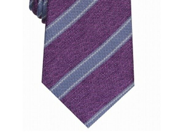 Tasso Elba Men's Stripe Silk Tie  Purple Size Regular