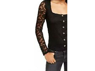 Ultra Flirt Juniors' Lace Top Black Size Small