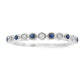 Sapphire Diamond stackable band set 14KT White Gold
