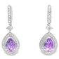 .88ct Amethyst Diamond Dangle Earrings 10KT White Gold