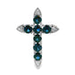 1.68ct Sapphire Cross Religious Pendant 14KT White Gold