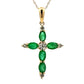 .65ct Emerald Cross Religious Pendant 10KT Yellow Gold