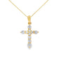 .30ct Diamond Cross Religious Pendant 14KT Yellow Gold