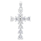 Moissanite Cross Religious Pendant Sterling Silver