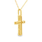 .08ct Diamond Cross Religious Pendant 14KT Yellow Gold