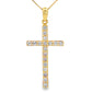 .25ct Diamond Cross Religious Pendant 14KT Yellow Gold