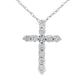 .19ct Diamond Cross Religious Pendant 14KT White Gold