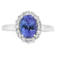 1.55ct Tanzanite Diamond Ring 14KT White Gold