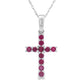 .29ct Ruby Cross Religious Pendant 14KT White Gold