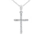 .10ct Diamond Cross Religious Pendant 14KT White Gold