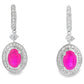 1.40ct Ruby Diamond Dangle Earrings 10KT White Gold